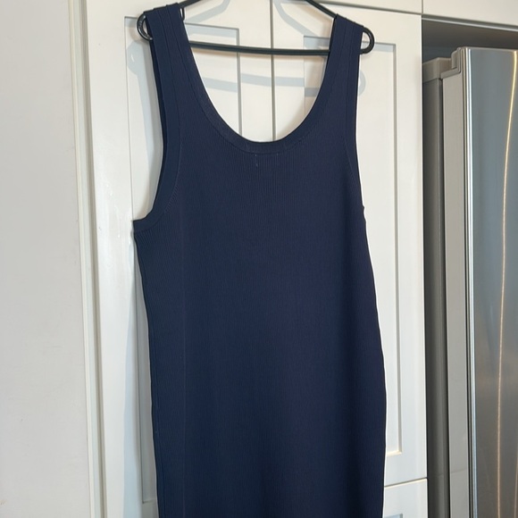 The Drop Yasmin Rib Midi Sweater Navy Tank Stretchy Slit Dress NWT Size 2X - Picture 9 of 13